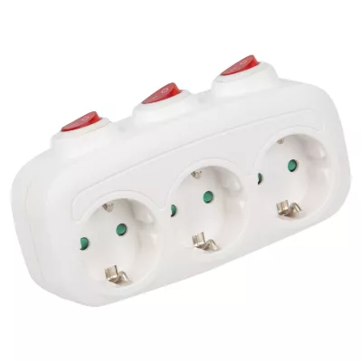 Разветвитель сетевой с выключателем Uniel S-GES3-16OB WHITE UL-00011239