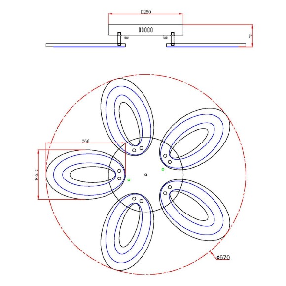 Потолочная люстра с пультом управления Escada Air 10211/5LED