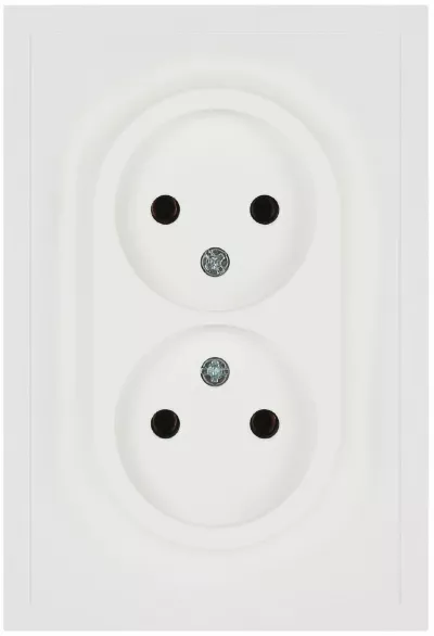 Розетка Эра Galaxy 15-2107-08 без заземления двойная 2X2P 16А-250В IP20 белый матовый Б0071704