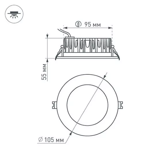 Встраиваемый светодиодный светильник Arlight LTD-105WH-Frost-9W Day White 021492 Встраиваемый светодиодный светильник Arlight LTD-105WH-Frost-9W Day White 021492