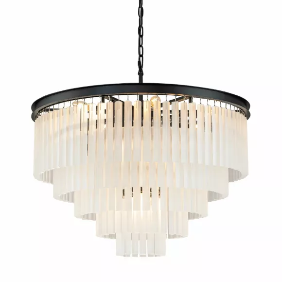 Подвесная люстра Delight Collection 1920s Odeon KR0387P-10A black/frost Подвесная люстра Delight Collection 1920s Odeon KR0387P-10A black/frost