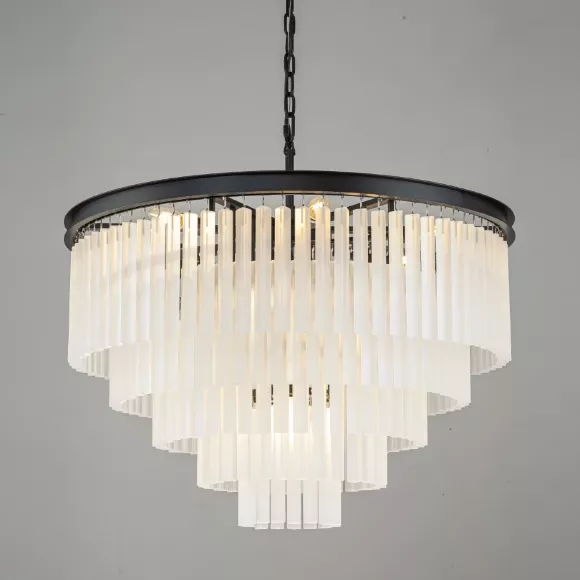 Подвесная люстра Delight Collection 1920s Odeon KR0387P-10A black/frost Подвесная люстра Delight Collection 1920s Odeon KR0387P-10A black/frost