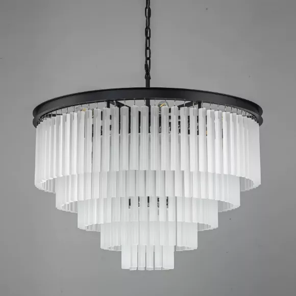 Подвесная люстра Delight Collection 1920s Odeon KR0387P-10A black/frost Подвесная люстра Delight Collection 1920s Odeon KR0387P-10A black/frost