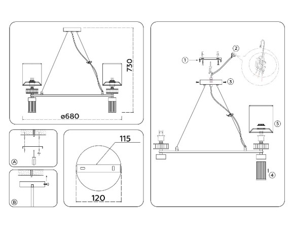Подвесная люстра Ambrella Light High Light Classic LH71291