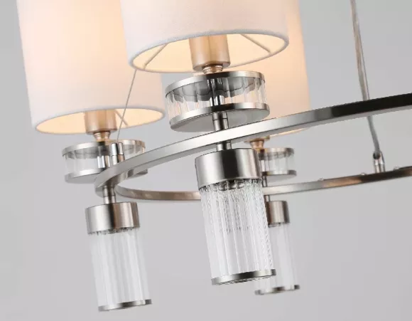 Подвесная люстра Ambrella Light High Light Classic LH71291, Никель, Белый, Металл, крупный план Подвесная люстра Ambrella Light High Light Classic LH71291, Никель, Белый, Металл, крупный план