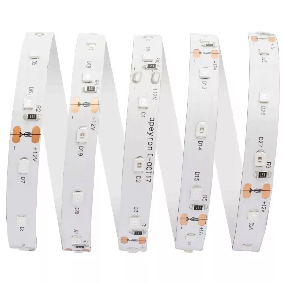 Светодиодная лента Apeyron 12В СТ 4,8Вт/м smd3528, 60д/м IP20 5м зеленая 00-34 Светодиодная лента Apeyron 12В СТ 4,8Вт/м smd3528, 60д/м IP20 5м зеленая 00-34
