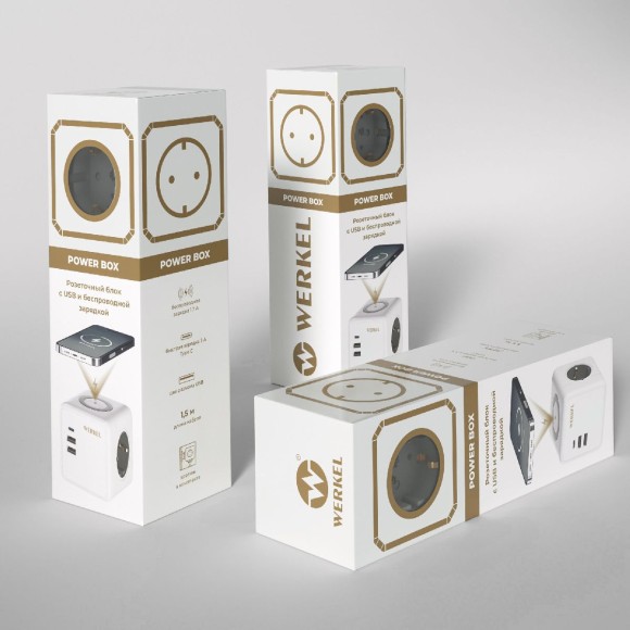 Розеточный блок 3-местный + 3 USB + беспроводная зарядка Werkel 4690389204265 W6513501 a066454