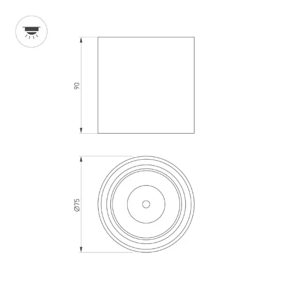 Накладной светильник Arlight SP-SALT-R75-8W Warm3000 (BK, 40 deg, 230V) 039379 Накладной светильник Arlight SP-SALT-R75-8W Warm3000 (BK, 40 deg, 230V) 039379