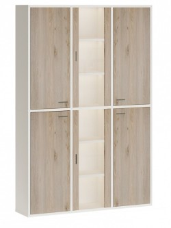 Шкаф-витрина Домино СУ(ш3в2)+4ФГ+2ФС MER_SUsh3v2-4FG-2FS-BEN-belyj-nelson