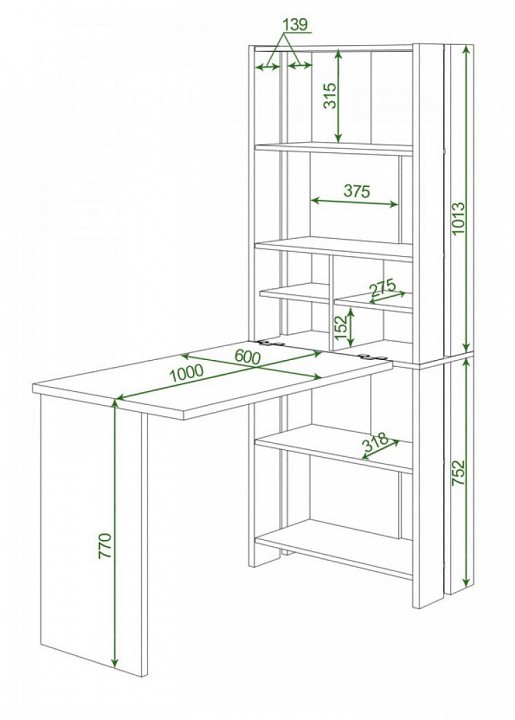 Стол компьютерный Домино Lite СТЛ-ОВХ+С100Прям без тумбы MER_STL-OVH-S100Pryam_bez_tumby_KBE