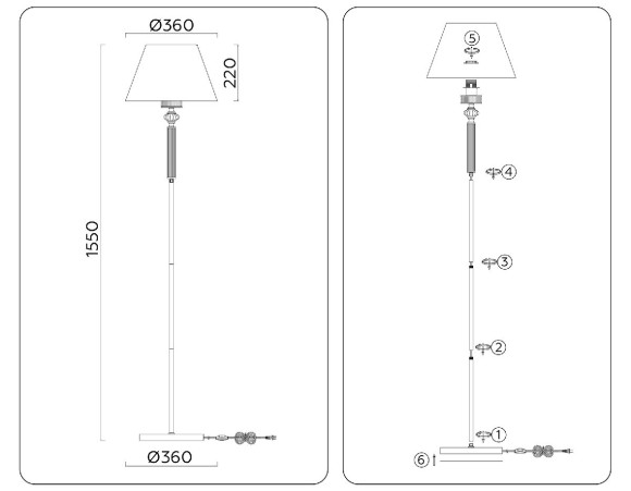 Торшер Ambrella Light High Light Heigh Light LH71008
