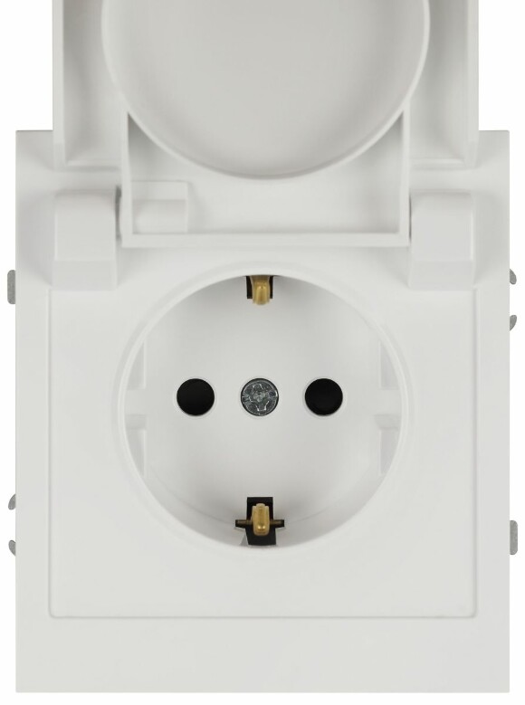 Розетка ЭРА Arktik 16-2103-01 с заземлением 2P+E Schuko со шторками с крышкой 16А-250В белый Б0070434