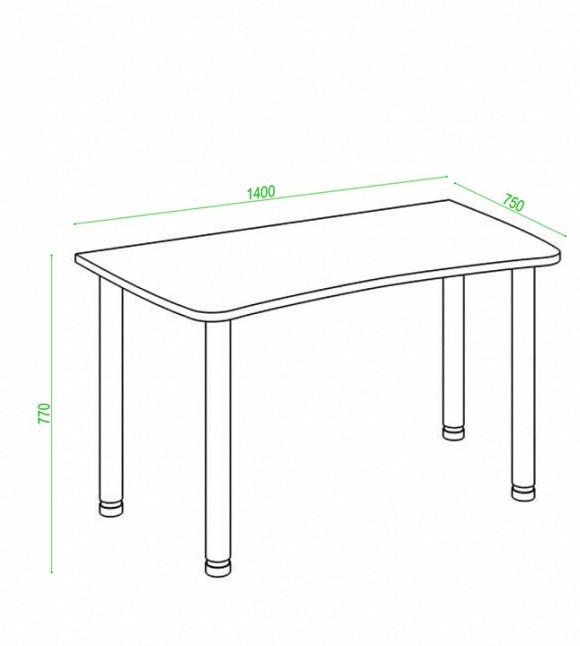 Стол офисный Домино Лайт СКЛ-Софт140МО MER_SKL-Soft140MO_SH