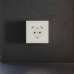 Накладка для розетки с заземлением и защитными шторками, с USB A+A Voltum S70 (хлопок) VLS000913