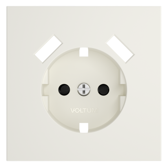Накладка для розетки с заземлением и защитными шторками, с USB A+A Voltum S70 (хлопок) VLS000913