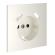 Накладка для розетки с заземлением и защитными шторками, с USB A+A Voltum S70 (хлопок) VLS000913