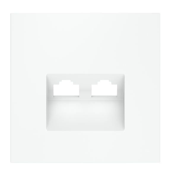 Накладка для розетки компьютерной двойной RJ45+RJ45 кат.6 Voltum S70 (белый матовый) VLS001402