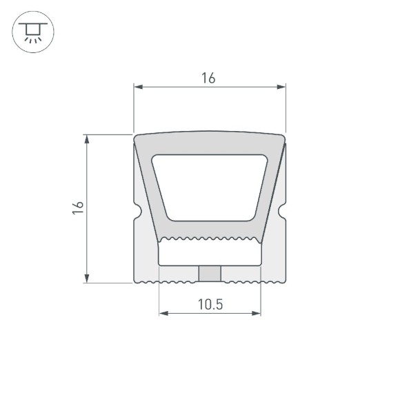 Силиконовый профиль Arlight WPH-FLEX-1616-TOP-S11-20m WHITE 041094
