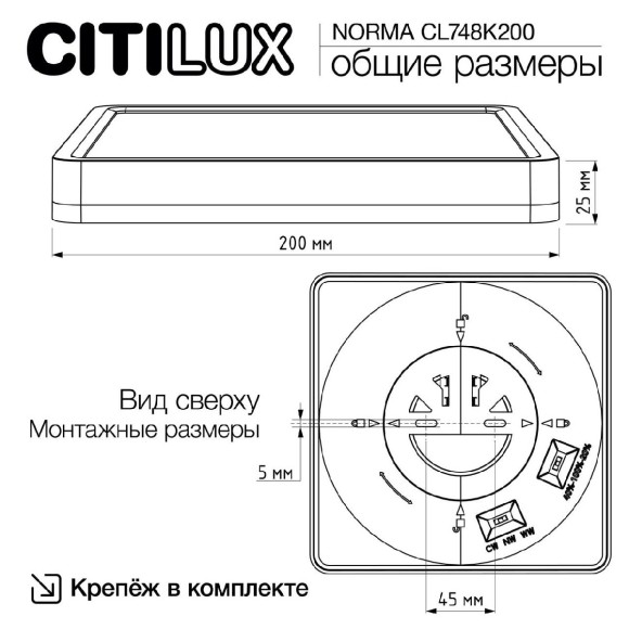 Настенно-потолочный светильник Citilux Norma CL748K200