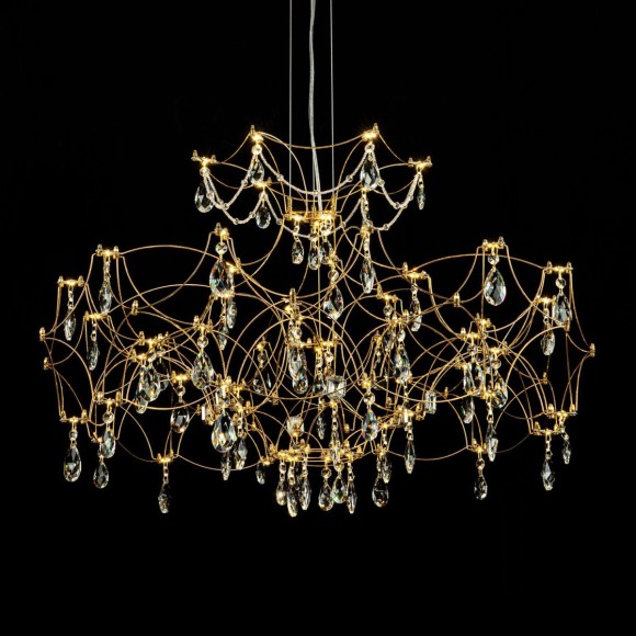 Подвесная светодиодная люстра с пультом управления Modelux ML.7815.750P GD