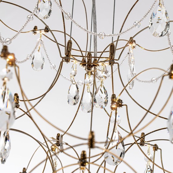 Подвесная светодиодная люстра с пультом управления Modelux ML.7815.750P GD