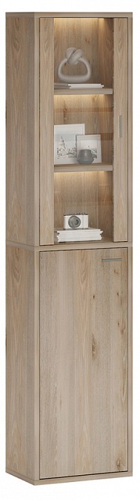 Шкаф-витрина Домино СУ(ш1в2)+1ФГ+1ФС MER_SUsh1v2-1FG-1FS-N-nelson