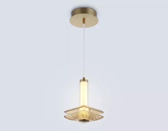 Подвесной светильник Ambrella Light High Light Crystal LH31001, Латунь, Янтарный, Теплый белый