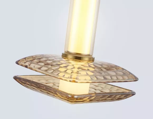 Подвесной светильник Ambrella Light High Light Crystal LH31001, Латунь, Янтарный, Теплый белый, крупный план