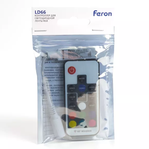 Контроллер RGB мини для светодиодной ленты Feron LD66 48032 Контроллер RGB мини для светодиодной ленты Feron LD66 48032