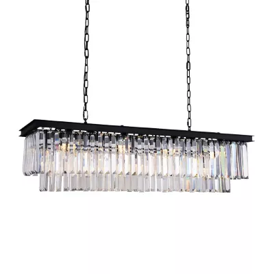 Подвесная люстра Delight Collection 1920s Odeon KR0387P-10C/P black/frost