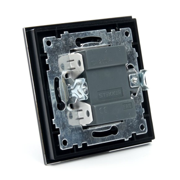 Выключатель 2-клавишный c индикатором Stekker Катрин 39504