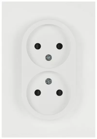 Розетка Эра Arktik 16-2107-08 без заземления двойная 2X2P 16А-250В белый матовый Б0071688