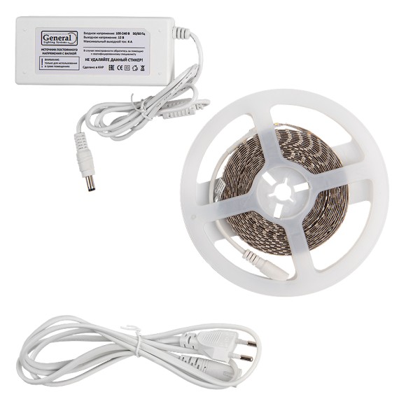 Светодиодная лента (комплект) General GLS-2835-120-9.6-12-IP20-PRO-3-5-KIT 501022