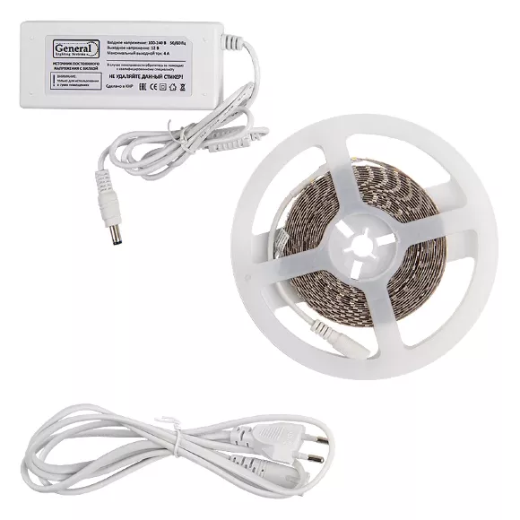 Светодиодная лента (комплект) General GLS-2835-120-9.6-12-IP20-PRO-3-5-KIT 501022 Светодиодная лента (комплект) General GLS-2835-120-9.6-12-IP20-PRO-3-5-KIT 501022