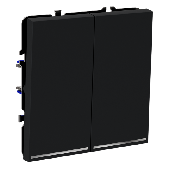 Выключатель двухклавишный с подсветкой Voltum S70 VLS020207