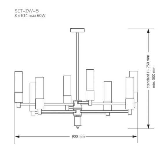Подвесная люстра Kutek Mood Seti SET-ZW-8 (Z)